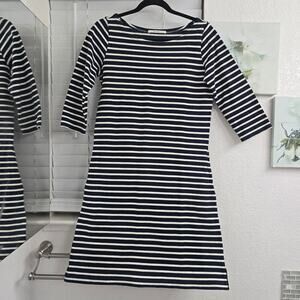 Macphee Japanese Nautical Striped Dress Navy White S Coastal Resort Minimalist